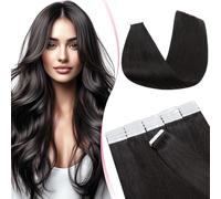 MY-LADY Extension Cheveux Naturel Adhesif 20pcs 40 cm 50g Noir naturel Bande Adhesif Invisible Courte Extension Cheveux Humain Remy Tape In Hair Extensions Human (#1B)