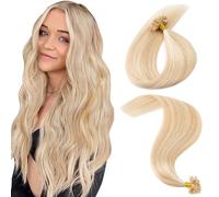 MY-LADY Extension Cheveux Naturel Keratine 25pcs/25Mèches Blond Cendré/Blond 55 cm 25g Extension a Chaud Remy Humain Cheveux Lisse 22Pouces #18P613