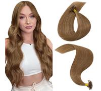 MY-LADY Extension Cheveux Naturel Keratine 25pcs/25Mèches Brun Clair 35 cm 20g Extension a Chaud Remy Humain Cheveux Lisse 14Pouces #06