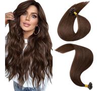 MY-LADY Extension Cheveux Naturel Keratine 25pcs/25Mèches Marron Chocolat 35 cm 20g Extension a Chaud Remy Humain Cheveux Lisse 14Pouces #04