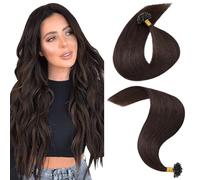 MY-LADY Extension Cheveux Naturel Keratine 25pcs/25Mèches Marron Foncé 35 cm 20g Extension a Chaud Remy Humain Cheveux Lisse 14Pouces #02