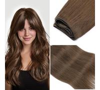 MY-LADY Tissage Brésilien Cheveux Humain Naturel 100% Vierges Raide Mèche Double Weft Human Hair Extension Bresilienne Naturelle Lisse (20 Pouces /100g, #06 Brun Clair)