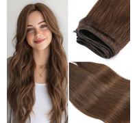 MY-LADY Tissage Brésilien Cheveux Humain Naturel 100% Vierges Raide Mèche Double Weft Human Hair Extension Bresilienne Naturelle Lisse (18 Pouces /100g, #04 Marron Chocolat)