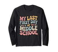 My Last First Day of Middle School Groovy Retro Manche Longue