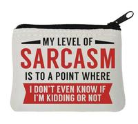 My Level of Sarcasm Porte-monnaie en néoprène Blanc 10 x 11 cm