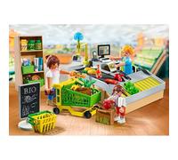 Playmobil Caisse de paiement supermarché My Life 71648 – chariot, tapis roulant, 3 personnages