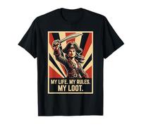 My Life My Rules My Loot Pirate Rétro Sunburst Femme T-Shirt