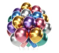 MY LIFE WAY WITH U MORE HYPE My Life Way Lot de 50 ballons métalliques chromés de 30,5 cm en différentes couleurs multicolores brillants pour décorer un anniversaire, un mariage et des événements de f