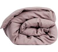 My Linen Home Couette 100% Lin Lavé à la Pierre Rose Poudré Fermeture Éclair, Lavable en Machine, 240x220 cm