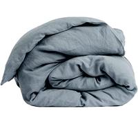 My Linen Home Housse de Couette 100% Lin Lavé à la Pierre en Gris Bleu I Lavable en Machine I Fermeture Éclair I Simple 240x220 cm