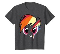 My Little Pony: Friendship is Magic Rainbow Dash Big Face T-Shirt, Enfant, Chiné Foncé, 4 Ans