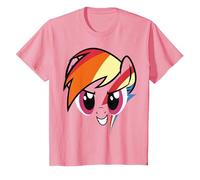 My Little Pony: Friendship is Magic Rainbow Dash Big Face T-Shirt, Enfant, Rose, 10 Ans