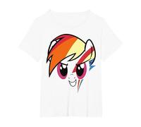 My Little Pony: Friendship is Magic Rainbow Dash Big Face T-Shirt, Femme Grandes Tailles, Blanc, 6X
