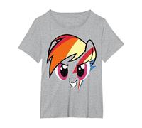 My Little Pony: Friendship is Magic Rainbow Dash Big Face T-Shirt, Femme Grandes Tailles, Gris Chiné, 5X