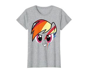 My Little Pony: Friendship is Magic Rainbow Dash Big Face T-Shirt, Femme, Gris Chiné, 3XL
