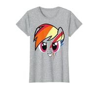 My Little Pony: Friendship is Magic Rainbow Dash Big Face T-Shirt, Femme, Gris Chiné, M