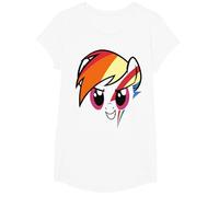 My Little Pony: Friendship is Magic Rainbow Dash Big Face T-Shirt, Fille, Blanc, L