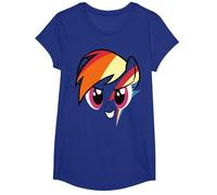 My Little Pony: Friendship is Magic Rainbow Dash Big Face T-Shirt, Fille, Bleu Royal, XS