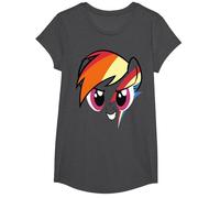 My Little Pony: Friendship is Magic Rainbow Dash Big Face T-Shirt, Fille, Chiné Foncé, L