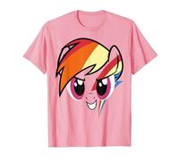 My Little Pony: Friendship is Magic Rainbow Dash Big Face T-Shirt, Homme, Rose, L