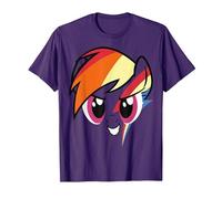 My Little Pony: Friendship is Magic Rainbow Dash Big Face T-Shirt, Homme, Violet, L