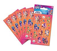 My Little Pony Lot de 6 autocollants pour sac de fête | Produit sous licence officielle | Filles | À partir de 3 ans | Parfait comme sac de fête ou cadeau de Noël | Rose, orange | Poneys, chevaux |