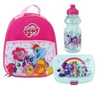 MY LITTLE PONY LOT VAISSELLE POUR ENFANT AVEC 1 GOURDE 350 ML, 1 BOITE GOUTER ET 1 SAC A DOS ISOTHERME 5L - VAISSELLE REUTILISABLE