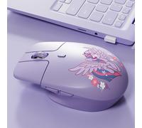 My Little Pony M03 Souris sans fil - Design innovant de bouton flottant, clic silencieux, 3 DPI réglables (800/1600/3200), double mode (2,4 GHz/Bluetooth), ergonomique et compact pour Mac/Windows