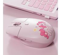 My Little Pony M03 Souris sans fil - Design innovant de bouton flottant, clic silencieux, 3 DPI réglables (800/1600/3200), double mode (2,4 GHz/Bluetooth), ergonomique et compact pour Mac/Windows