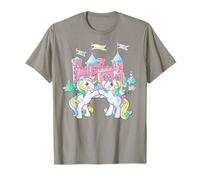 My Little Pony Ponies Pose Together Infront of Pink Castle T-Shirt