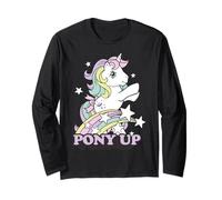 My Little Pony Pony Up Prancing Unicorn Rainbow and Stars Manche Longue
