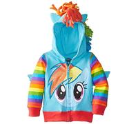 My Little Pony Rainbow Dash Blue Multi Sweat à Capuche Cosplay, Tableau de Bord Arc-en-Ciel, 16 Fille