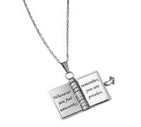 My Little Star Book Necklace, Portable Pendant Jewelry, 3.94x2.76in Stylish Titanium Steel Chain, Elegant Foldable Design for Girls, Mothers, Daughters, Teachers, Birthday, Graduation, Dance