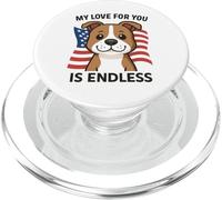 My Love for You is Endless Dog USA Flag Design PopSockets PopGrip pour MagSafe