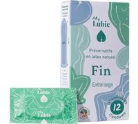 MY LUBIE - 12 Préservatifs Grande Taille Ultra Fins - Lubrifiés, Vegan, Équitables et Sains - Préservatifs XXL 60mm - Sensation Naturelles et Solidité - Qualité premium