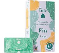 MY LUBIE - 12 Préservatifs Grande Taille Ultra Fins - Lubrifiés, Vegan, Équitables et Sains - Préservatifs XL 57mm - Sensations Naturelles et Solidité - Qualité premium