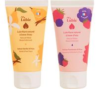 My Lubie - Duo de Lubrifiants Aromatisés Vanille/Poire & Framboise/Mûre | 2x50ml | Base Eau, Naturels & Vegan | Enrichis en Acide Hyaluronique et Prébiotiques | Fabriqués en France
