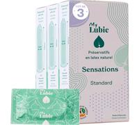 MY LUBIE - Pack de 3x12 Préservatifs Fins Texturés - Perlés & Nervurés, Vegan et Sains - Taille Standard 54mm - Sensations Décuplées et Solidité - Qualité Premium