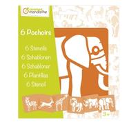 Avenue Mandarine Pochoirs MY MANDARINE 42442MD - Set 6 pochoirs 15x15 cm Animaux de la savane