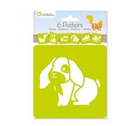 MY MANDARINE 42445MD 6 pochoirs 15x15 cm Animaux familiers 3ans+