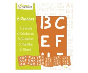 MY MANDARINE 42450MD 6 pochoirs 15x15 cm Alphabet 3ans+