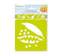 MY MANDARINE 42452MD - Un paquet de 6 POCHOIRS 15x15 cm avec notice incluse - À partir de 3 ans - LÉGUMES