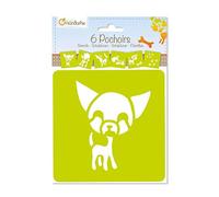 MY MANDARINE 42642O - Un paquet de 6 POCHOIRS 15x15 cm avec notice incluse - À partir de 3 ans - CHIENS