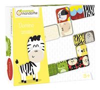 MY MANDARINE 42764O - Une boite éducative de 28 pièces - À partir de 3 ans -DOMINO Animaux et texture