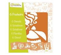 MY MANDARINE 42836O - Un paquet de 6 POCHOIRS 15x15 cm avec notice incluse - À partir de 3 ans - PRINCESSES