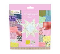 MY MANDARINE 52507O Origami 60 feuilles 20x20 + stickers yeux Flowers