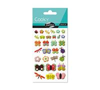 MY MANDARINE 560388C - GOMMETTES 3D Cooky - 1 planche 12x8 cm - 30 stickers - INSECTES VOLANTS