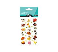 MY MANDARINE 560426C - GOMMETTES 3D Cooky - 8 planches 12x8 cm - 193 stickers - ANIMAUX