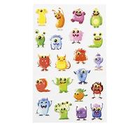 MY MANDARINE 560503C - GOMMETTES 3D Cooky - 1 planche 12x8 cm - 21 stickers - MONSTRES EXTRATERRESTRES
