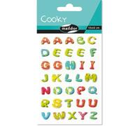 MY MANDARINE 560522C - GOMMETTES 3D Cooky - 1 planche 12x8 cm - 35 stickers - ALPHABET PEP'S